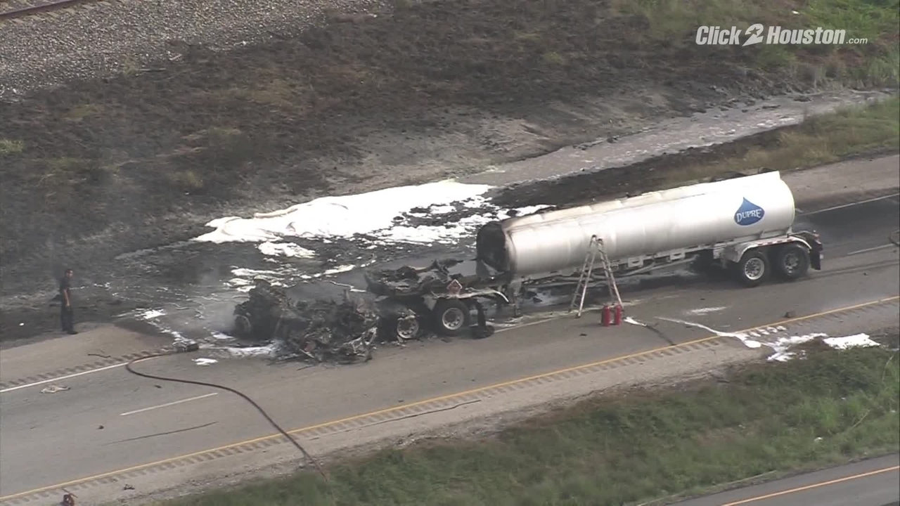 US 59 reopens in both directions after oil tanker fire near FM...